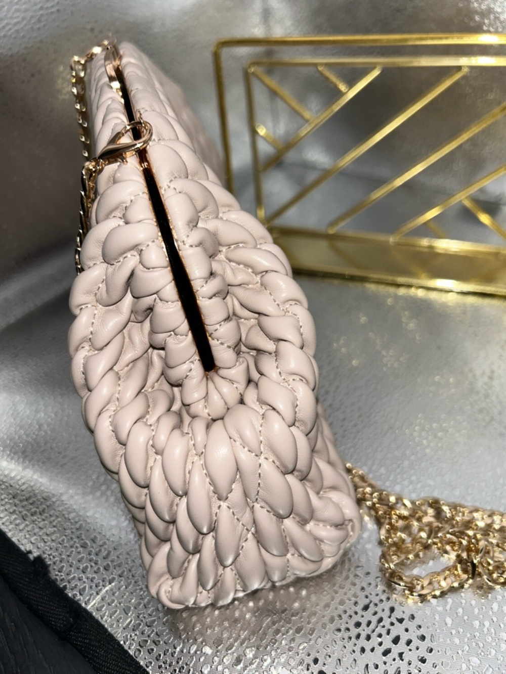 Olga Berg Paige Textured Faux Leather Frame Clutch - Picture 6 of 11